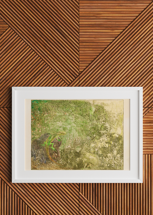 Lizard on a Stone— Digital Art Print