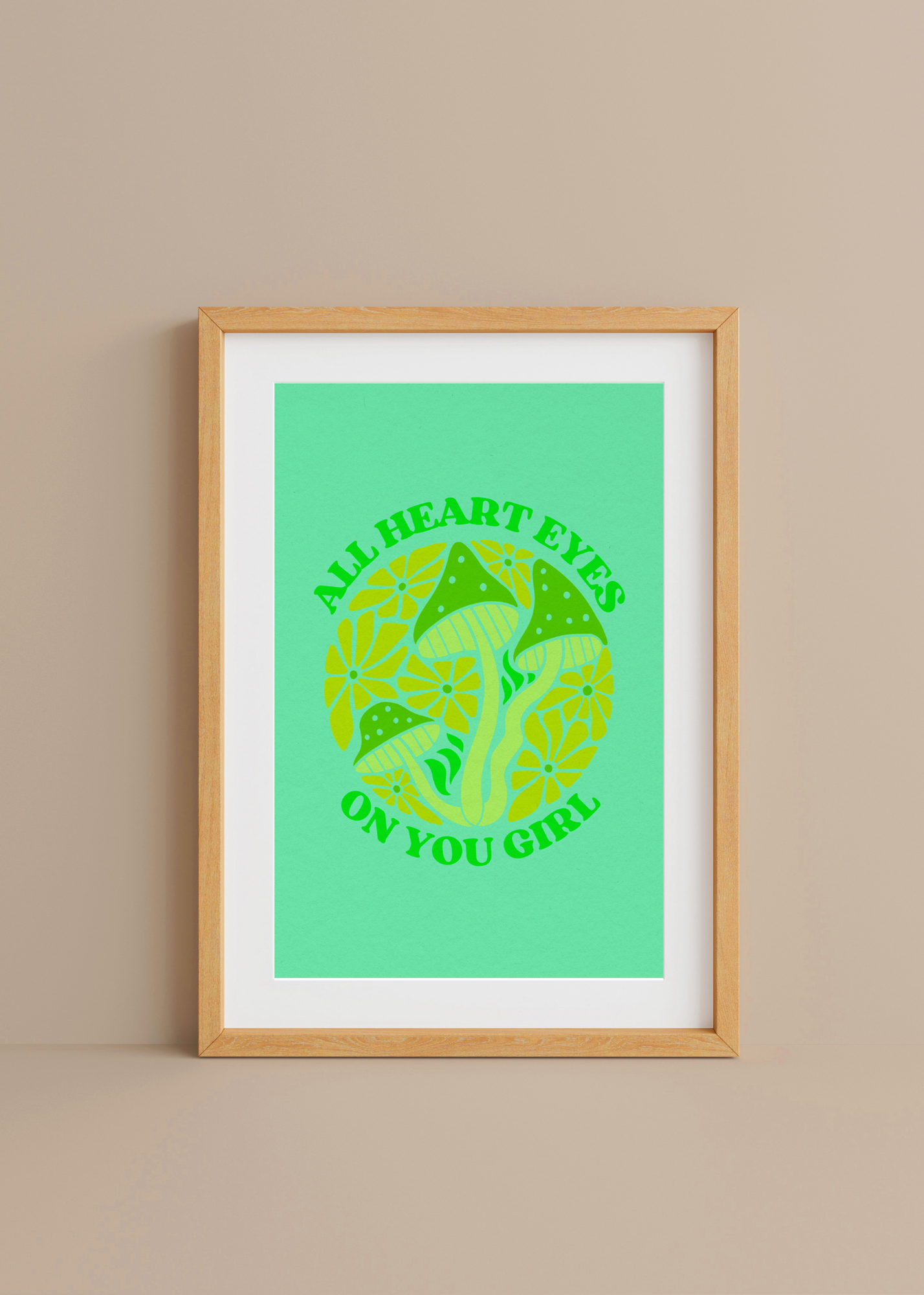 All Heart Eyes on You, Green— Digital Art Print