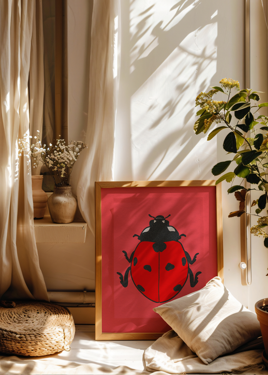 Pink Ladybug— Digital Art Print