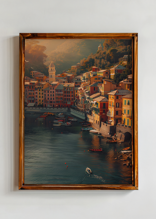 Golden Port View— Digital Art Print