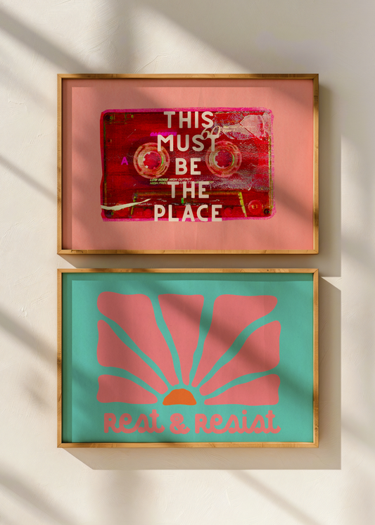 Rest Resist, Pink and Teal— Digital Art Print