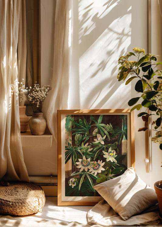 Blue Passionflower— Digital Art Print