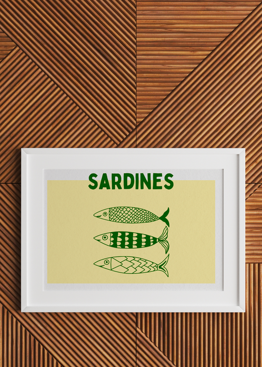 Green Sardines— Digital Art Print