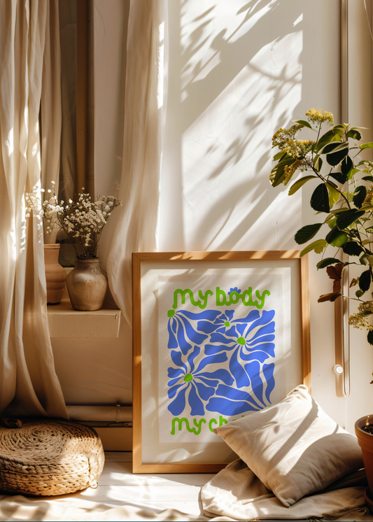 My Body My Choice, Blue and Green— Digital Art Print