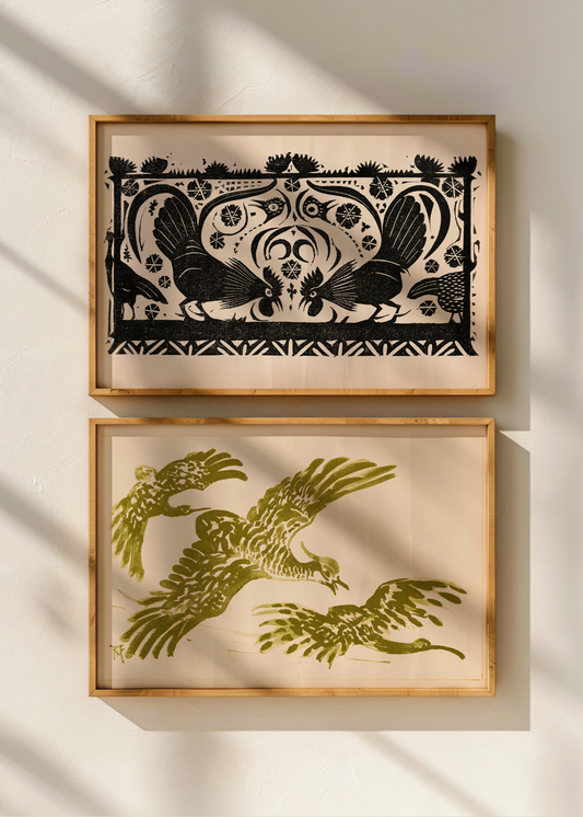 Three Flying Birds— Digital Art Print